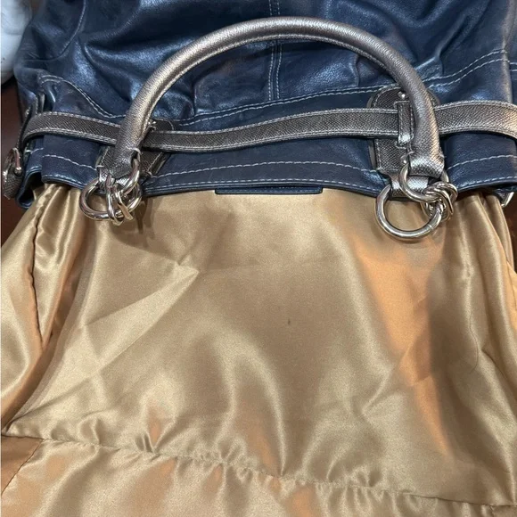 Coach Limited Edition XL North South Tote Metallic Blue - Picture 13 of 16